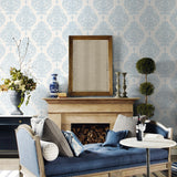 Luxe Retreat Antigua Damask Faux Wallpaper
