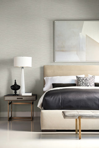 Luxe Retreat Faux Linen Weave Unpasted Wallpaper