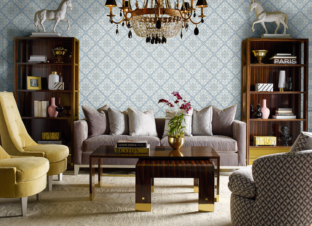 Luxe Retreat Plumosa Faux Tile Unpasted Wallpaper