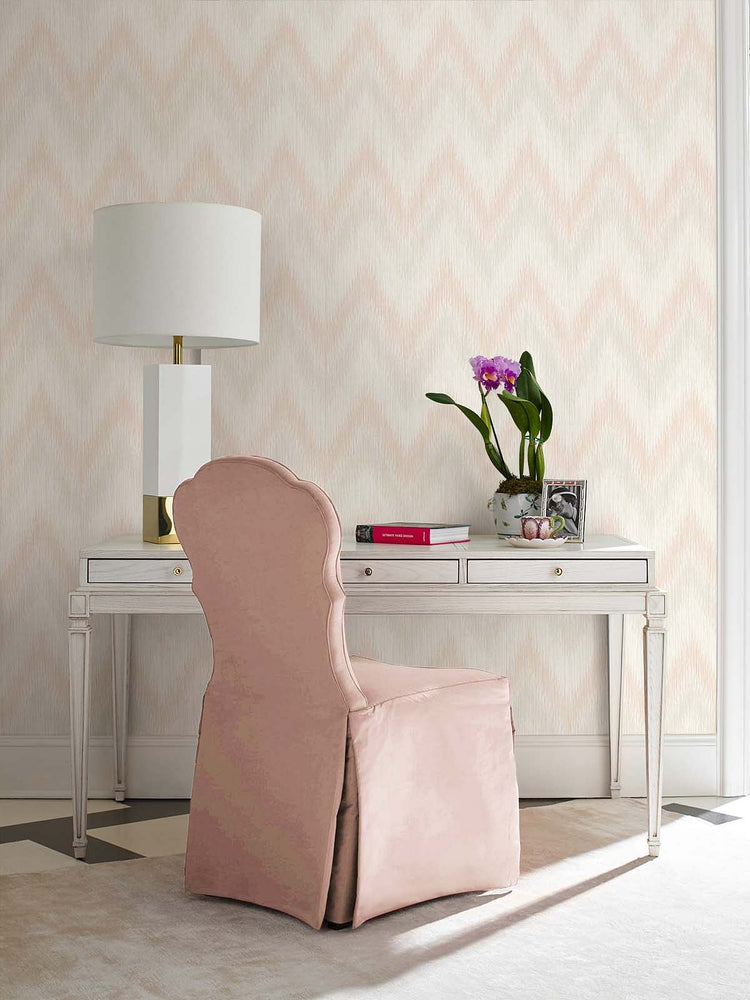 Luxe Retreat Regent Flamestitch Stringcloth Wallpaper