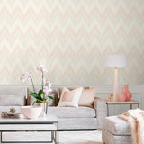 Luxe Retreat Regent Flamestitch Stringcloth Wallpaper