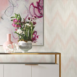 Luxe Retreat Regent Flamestitch Stringcloth Unpasted Wallpaper