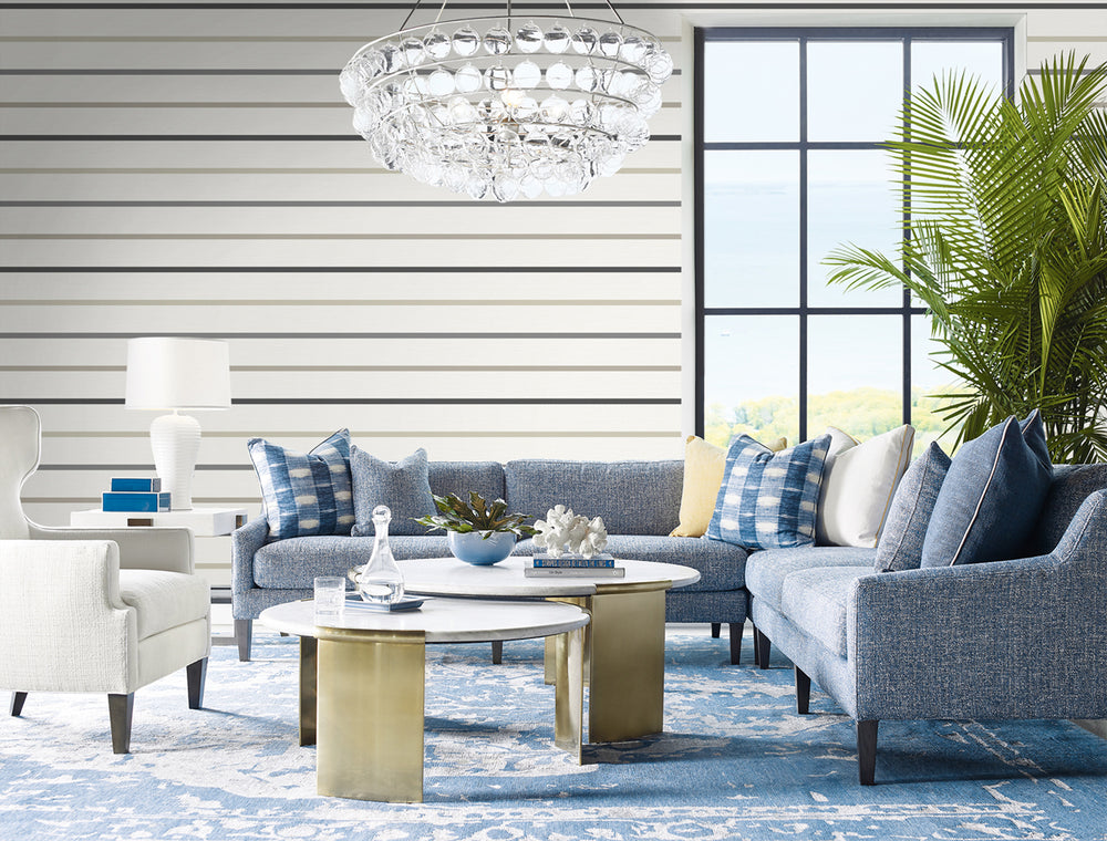 Luxe Retreat Deck Chair Striped Wallpaper