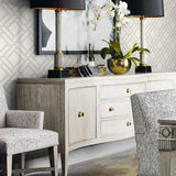 Luxe Retreat Block Lattice Geometric Unpasted Wallpaper