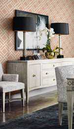 Luxe Retreat Block Lattice Geometric Unpasted Wallpaper