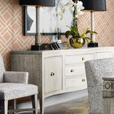 Luxe Retreat Block Lattice Geometric Unpasted Wallpaper