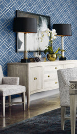 Luxe Retreat Block Lattice Geometric Unpasted Wallpaper
