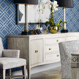 Luxe Retreat Block Lattice Geometric Unpasted Wallpaper