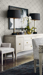 Luxe Retreat Block Lattice Geometric Unpasted Wallpaper
