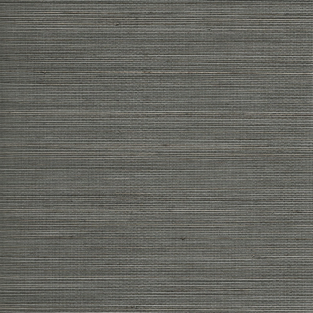 Luxe Retreat Charcoal and Sandstone Shimmer Abaca Grasscloth Wallpaper