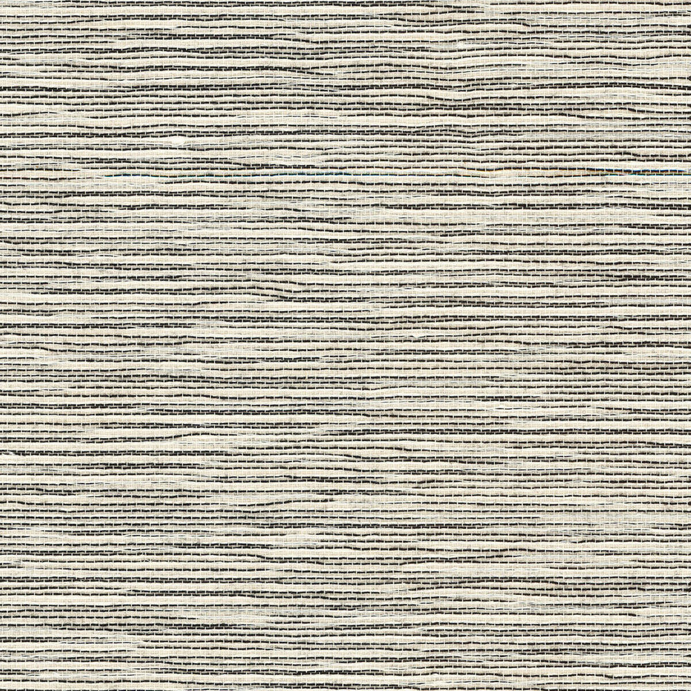Luxe Retreat Ivory and Jet Black Sisal Grasscloth Wallpaper
