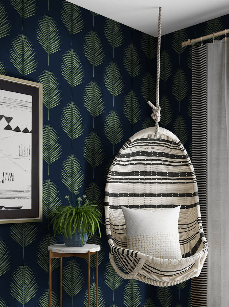 LN20022 Maui palm leaf peel and stick wallpaper decor from the Luxe Haven collection by Lillian August