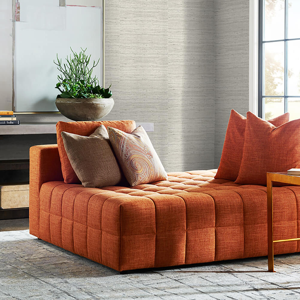 
                  
                    LN20200 Luxe weave grasscloth peel and stick wallpaper living room from the Luxe Haven collection by Lillian August
                  
                