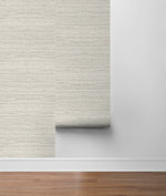 LN20200 Luxe weave grasscloth peel and stick wallpaper roll from the Luxe Haven collection by Lillian August