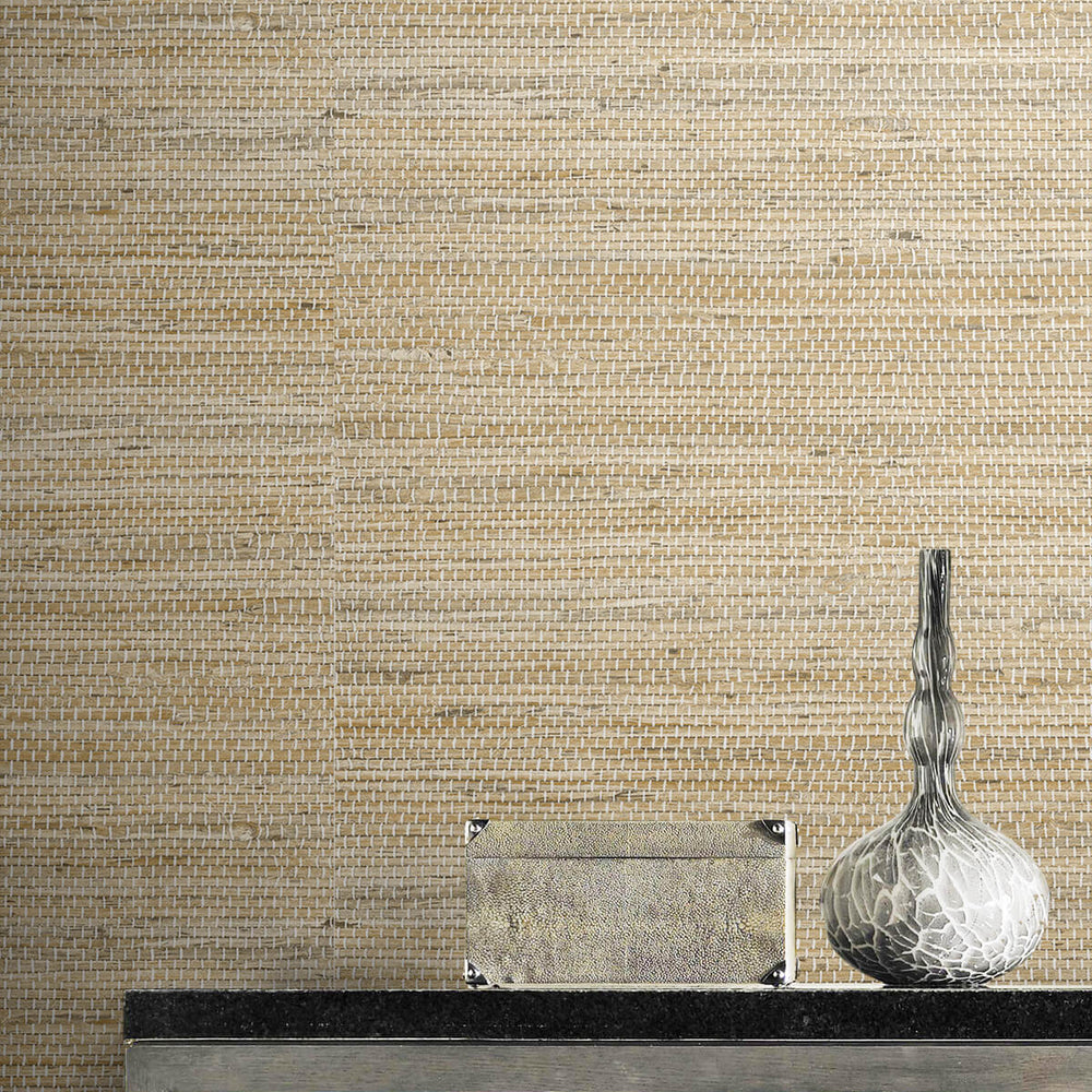 
                  
                    LN20206 Luxe weave grasscloth peel and stick wallpaper detail from the Luxe Haven collection by Lillian August
                  
                