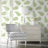 LN20304 tossed palm peel and stick removable wallpaper living room from the Luxe Haven collection by Lillian August