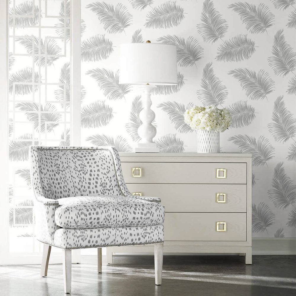
                  
                    LN20305 tossed palm peel and stick removable wallpaper living room from the Luxe Haven collection by Lillian August
                  
                
