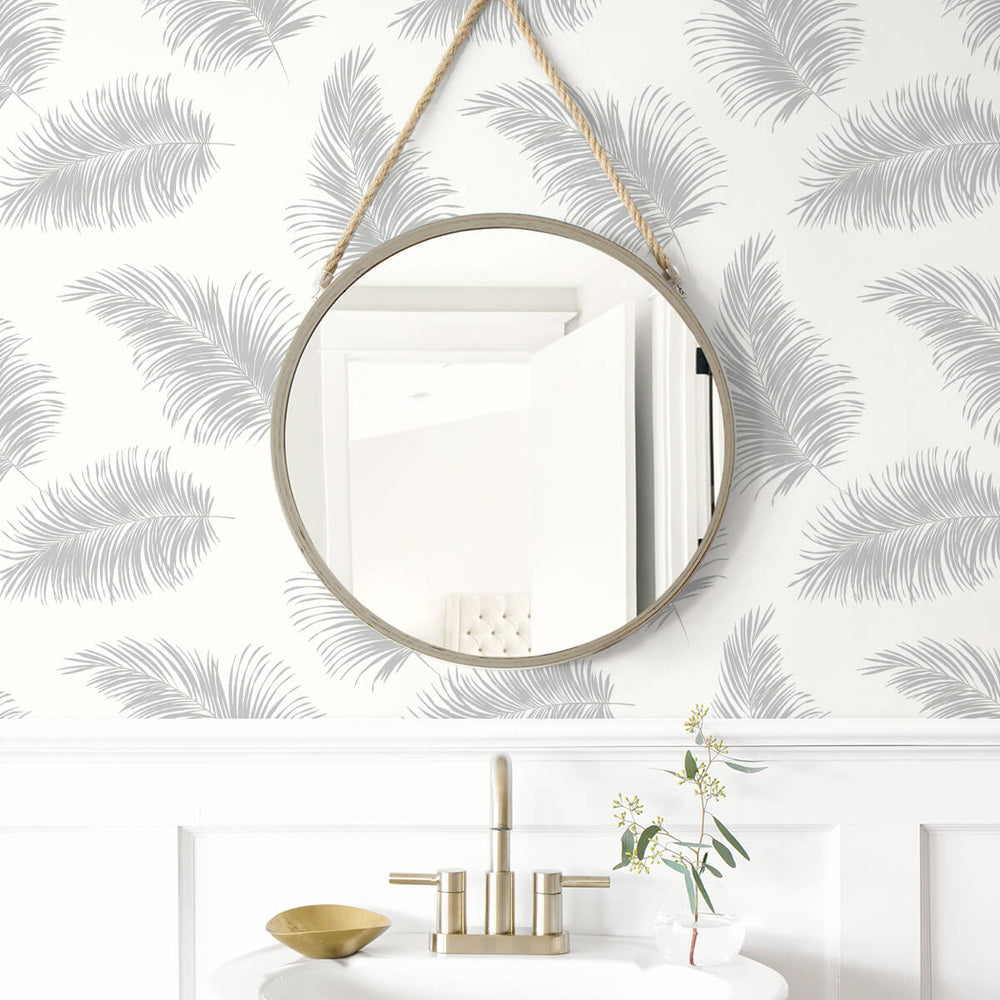 
                  
                    LN20305 tossed palm peel and stick removable wallpaper bathroom from the Luxe Haven collection by Lillian August
                  
                