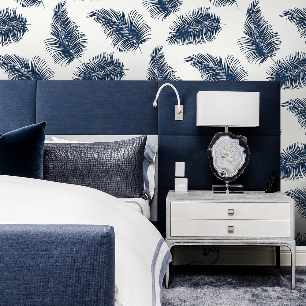 
                  
                    LN20312 tossed palm peel and stick removable wallpaper bedroom from the Luxe Haven collection by Lillian August
                  
                
