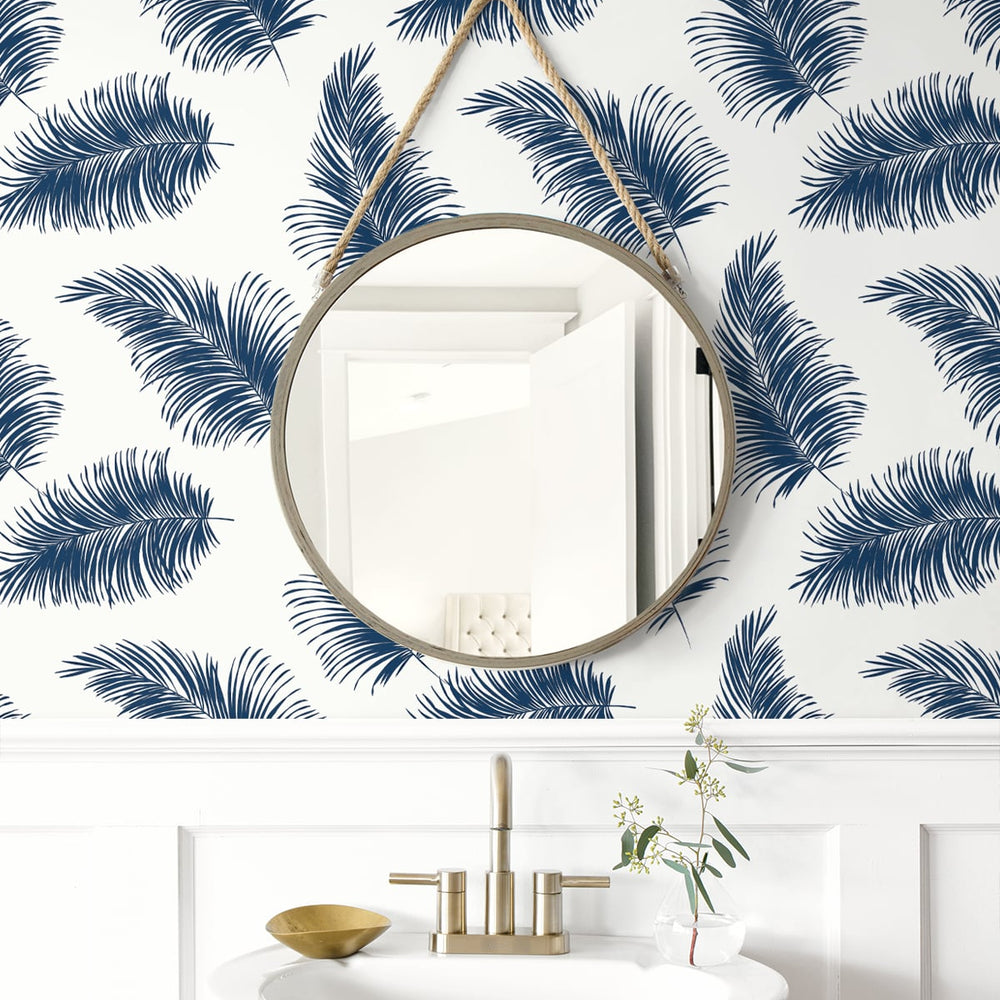 
                  
                    LN20312 tossed palm peel and stick removable wallpaper bathroom from the Luxe Haven collection by Lillian August
                  
                