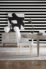LN20400 designer stripe peel and stick removable wallpaper dining room from the Luxe Haven collection by Lillian August