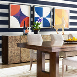 LN20402 designer stripe peel and stick removable wallpaper dining room from the Luxe Haven collection by Lillian August