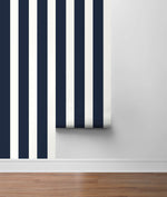 LN20402 designer stripe peel and stick removable wallpaper roll from the Luxe Haven collection by Lillian August
