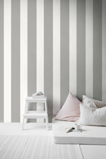 LN20405 designer stripe peel and stick removable wallpaper bedroom from the Luxe Haven collection by Lillian August