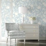LN20502 mono toile chinoiserie peel and stick removable wallpaper living room from the Luxe Haven collection by Lillian August
