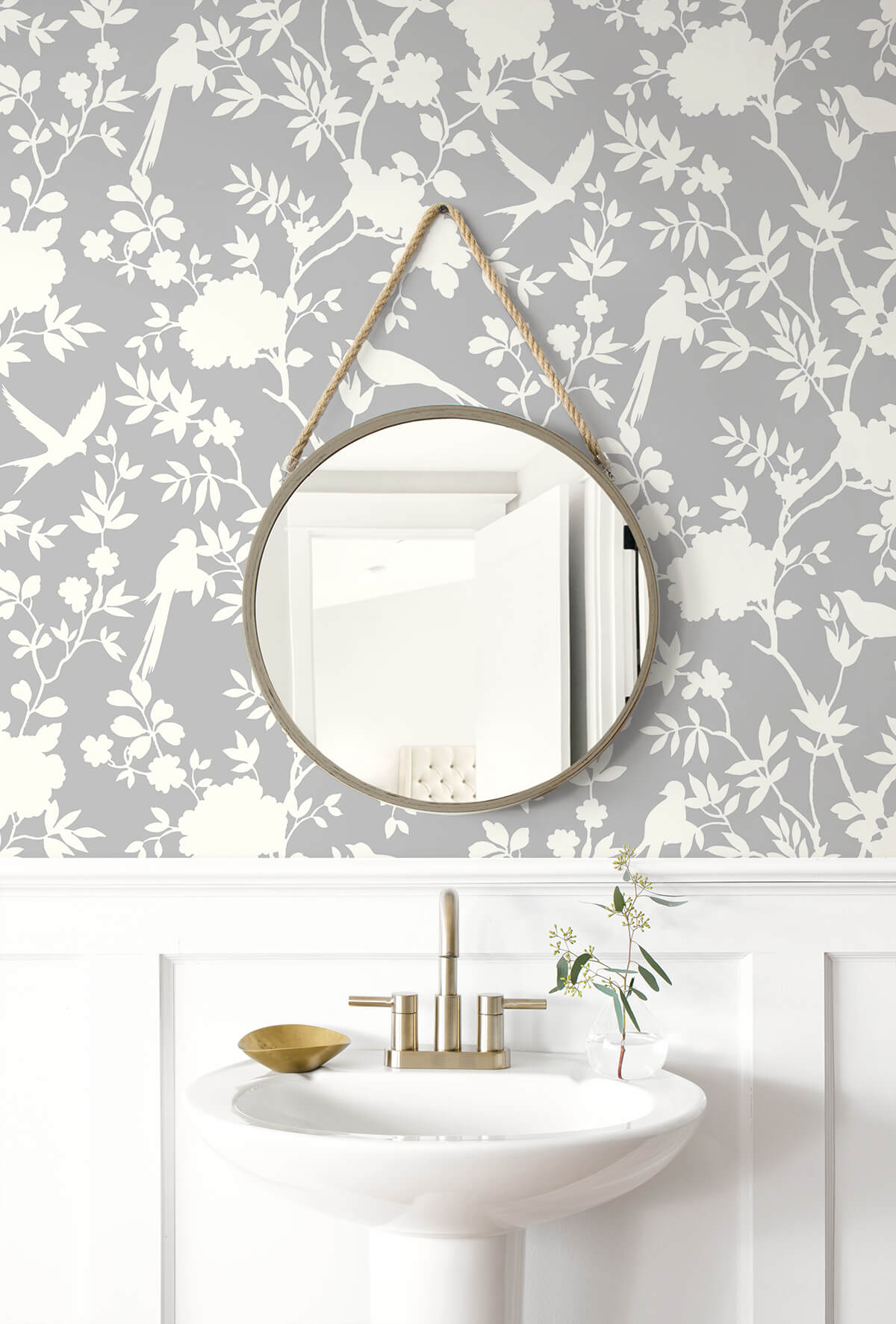 Luxe Haven Mono Toile Peel and Stick Removable Wallpaper