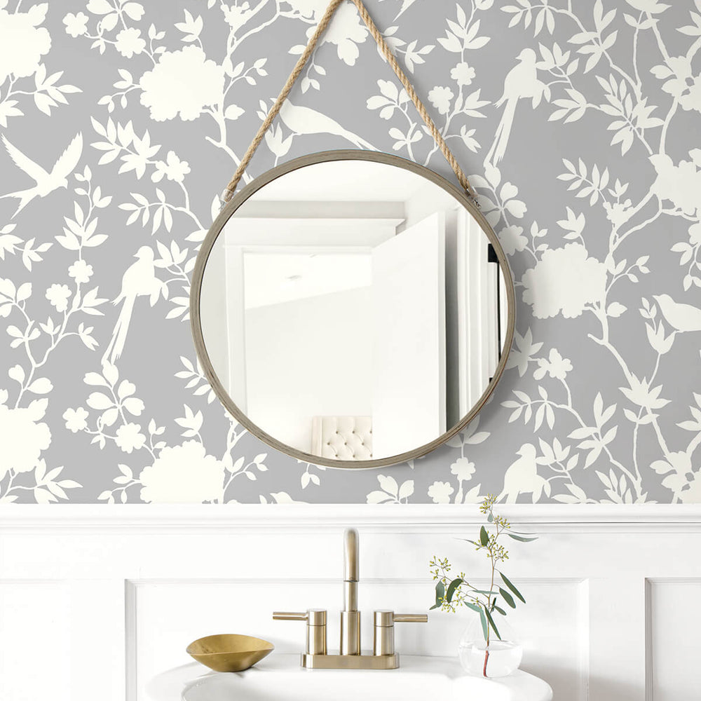 
                  
                    LN20505 mono toile chinoiserie peel and stick removable wallpaper powder room from the Luxe Haven collection by Lillian August
                  
                