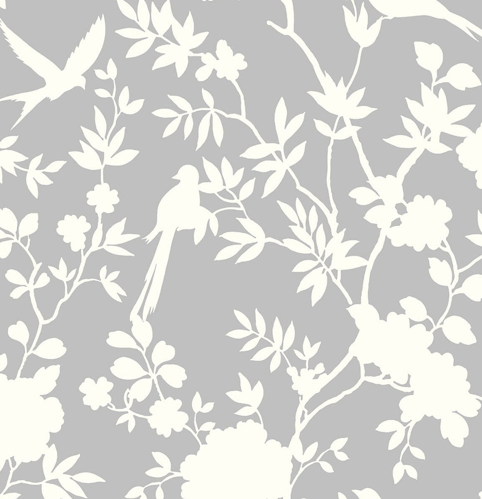 LN20505 mono toile chinoiserie peel and stick removable wallpaper from the Luxe Haven collection by Lillian August