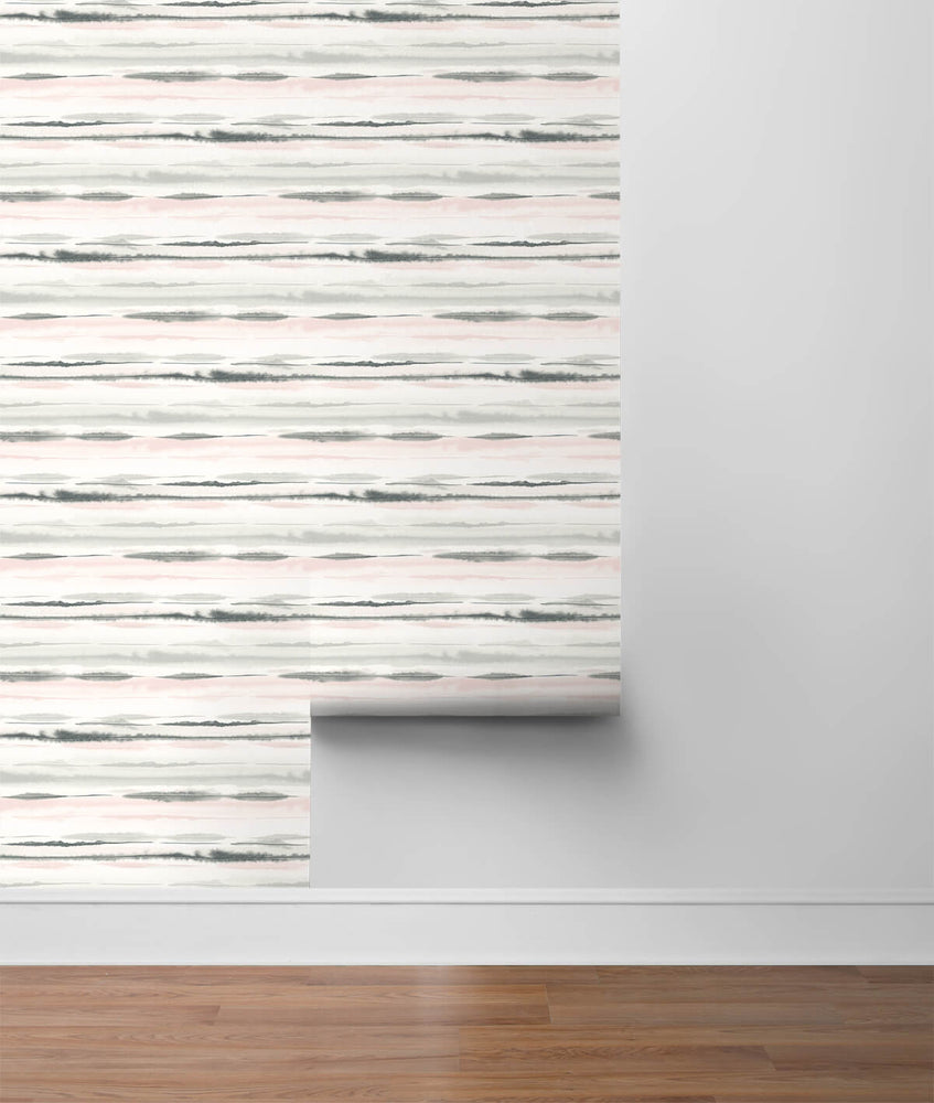 LN20601 horizon stripe abstract peel and stick wallpaper roll from the Luxe Haven collection by Lillian August
