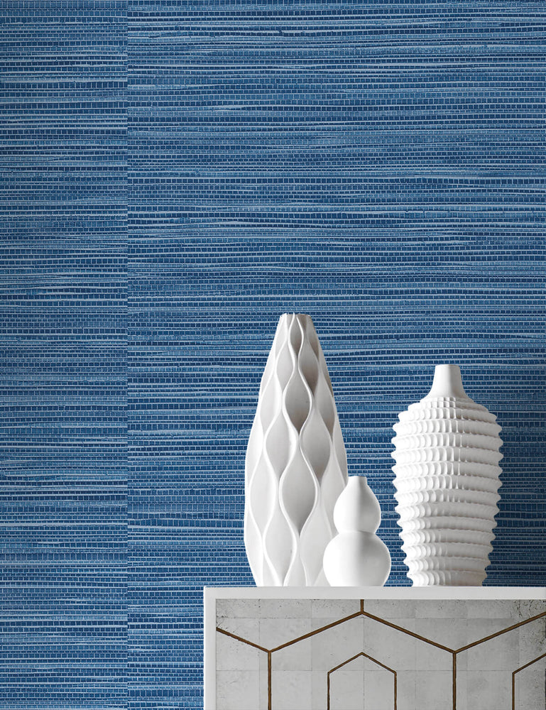 LN20802 Luxe sisal faux grasscloth peel and stick wallpaper detail from the Luxe Haven collection by Lillian August