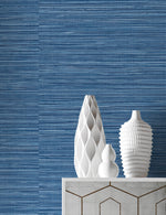 LN20802 Luxe sisal faux grasscloth peel and stick wallpaper detail from the Luxe Haven collection by Lillian August