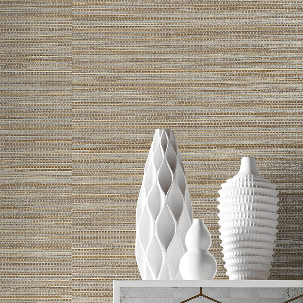 
                  
                    LN20806 Luxe sisal faux grasscloth peel and stick wallpaper detail from the Luxe Haven collection by Lillian August
                  
                