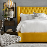 LN20810 Luxe sisal faux grasscloth peel and stick wallpaper bedroom from the Luxe Haven collection by Lillian August