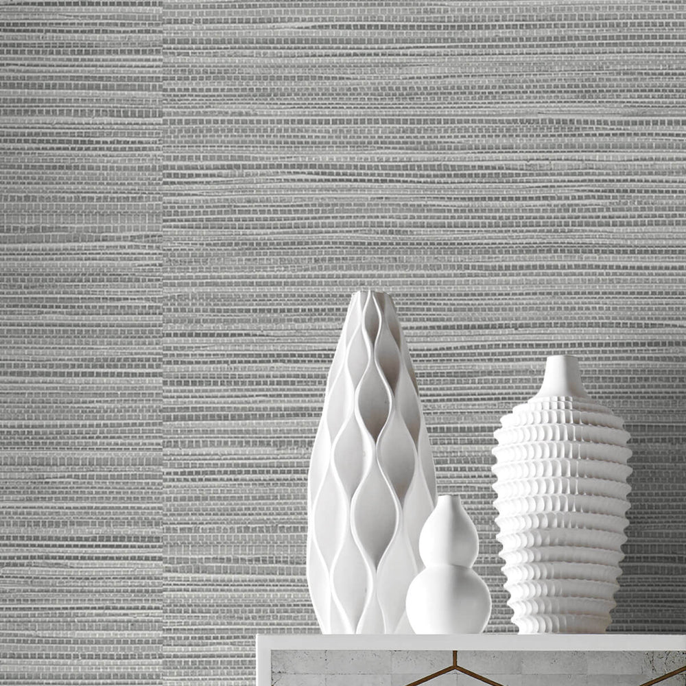 
                  
                    LN20810 Luxe sisal faux grasscloth peel and stick wallpaper detail from the Luxe Haven collection by Lillian August
                  
                