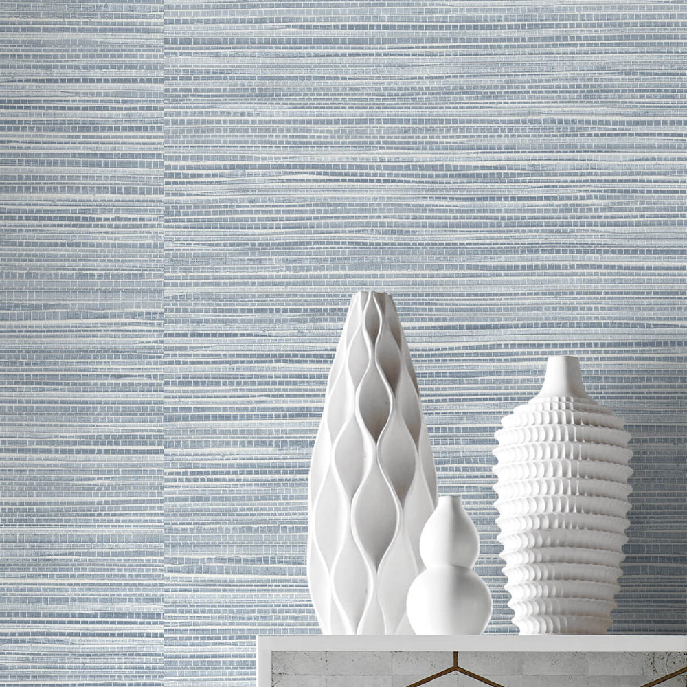 
                  
                    LN20812 Luxe sisal faux grasscloth peel and stick wallpaper detail from the Luxe Haven collection by Lillian August
                  
                