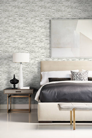 LN20900 Soho faux brick peel and stick removable wallpaper bedroom from the Luxe Haven collection by Lillian August