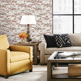LN20901 Soho faux brick peel and stick removable wallpaper living room from the Luxe Haven collection by Lillian August