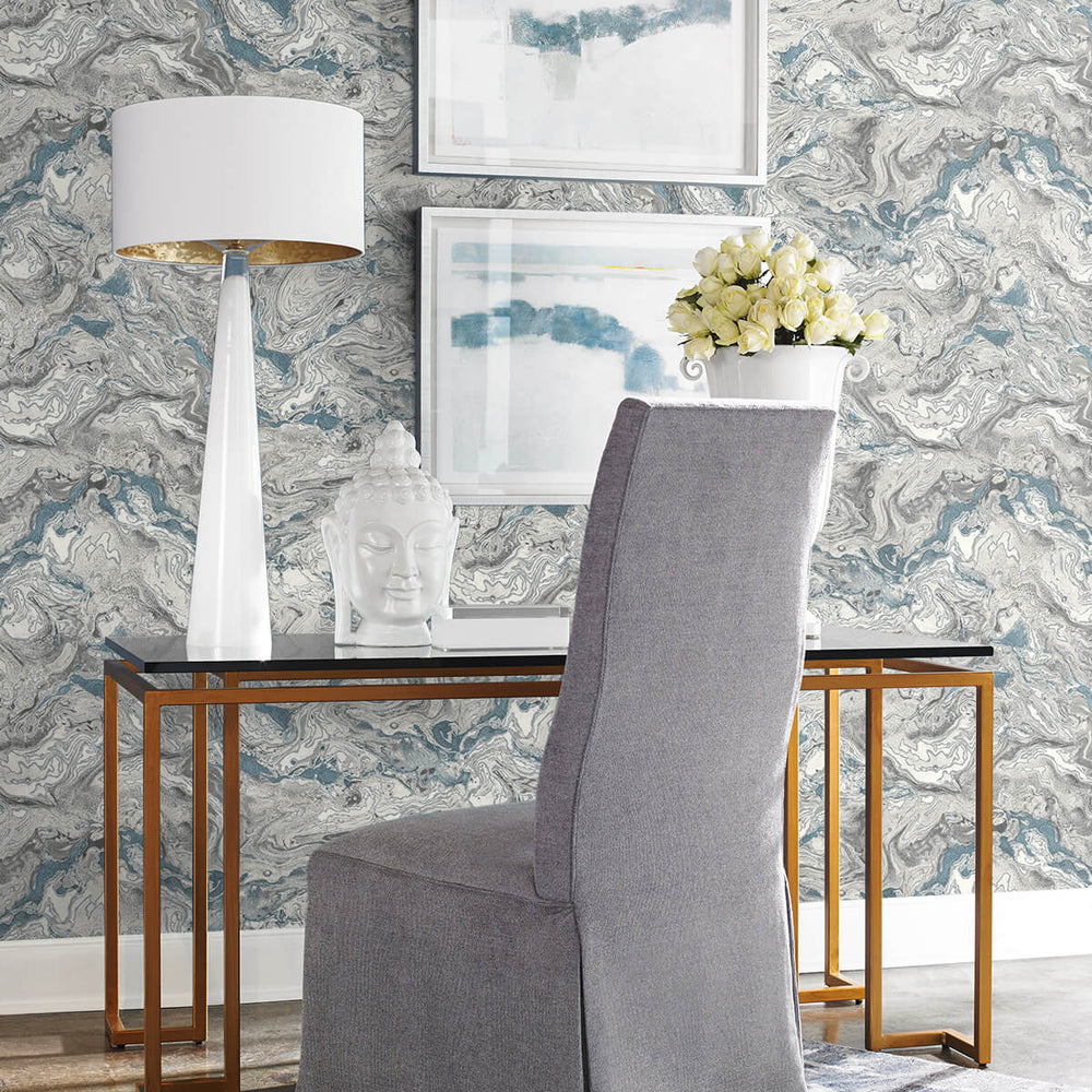 
                  
                    LN21002 faux marble peel and stick removable wallpaper office from the Luxe Haven collection by Lillian August
                  
                