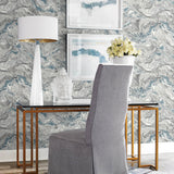 LN21002 faux marble peel and stick removable wallpaper office from the Luxe Haven collection by Lillian August