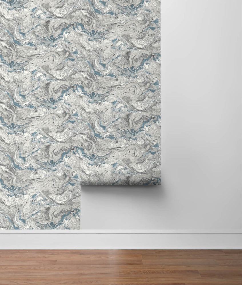 LN21002 faux marble peel and stick removable wallpaper roll from the Luxe Haven collection by Lillian August