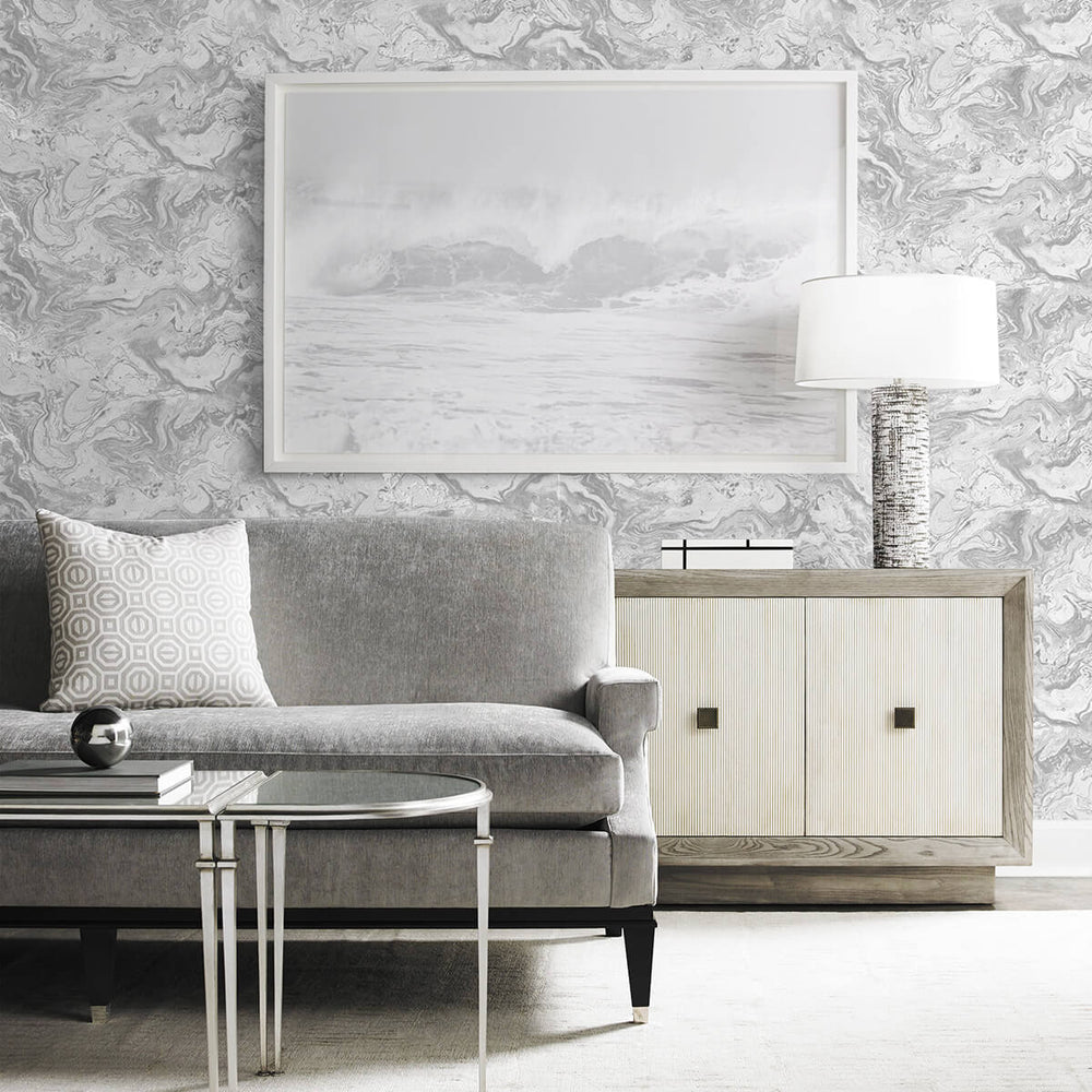 
                  
                    LN21003 faux marble peel and stick removable wallpaper living room from the Luxe Haven collection by Lillian August
                  
                