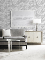 LN21003 faux marble peel and stick removable wallpaper living room from the Luxe Haven collection by Lillian August