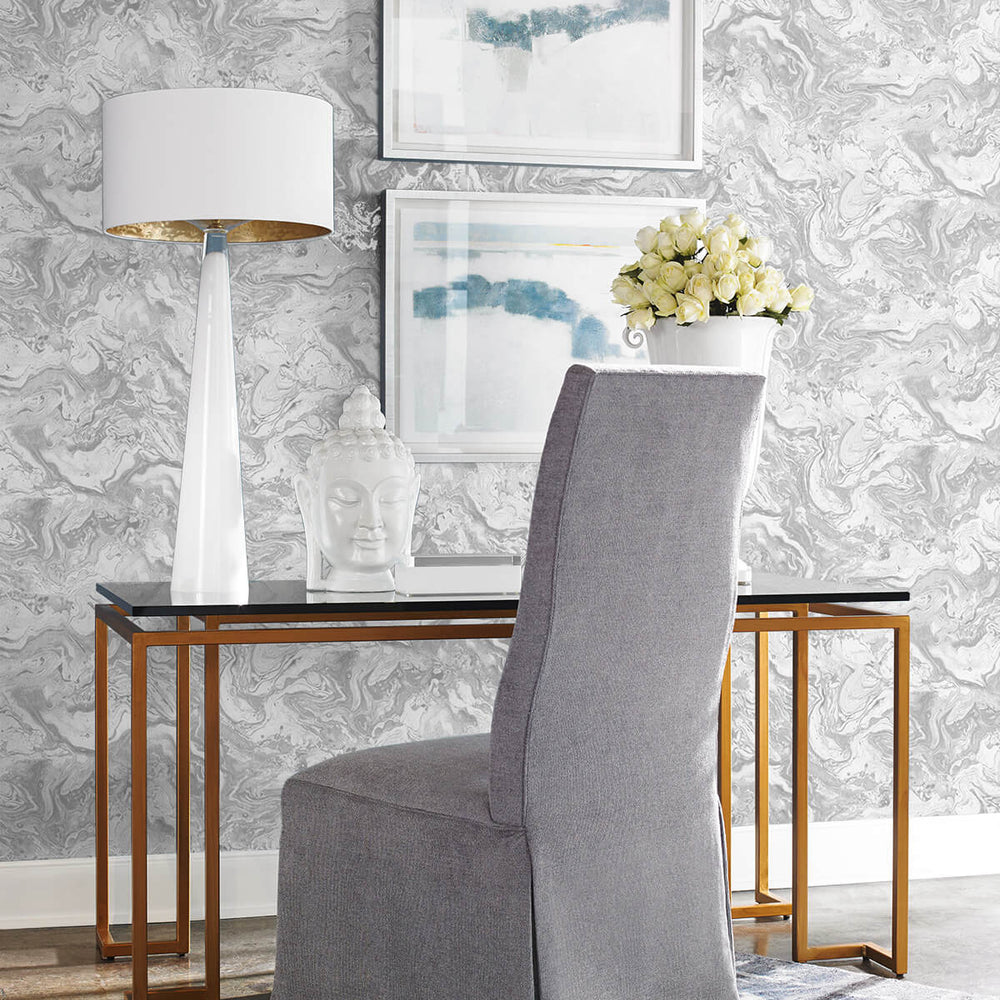 
                  
                    LN21003 faux marble peel and stick removable wallpaper office from the Luxe Haven collection by Lillian August
                  
                