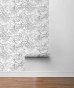 LN21003 faux marble peel and stick removable wallpaper roll from the Luxe Haven collection by Lillian August