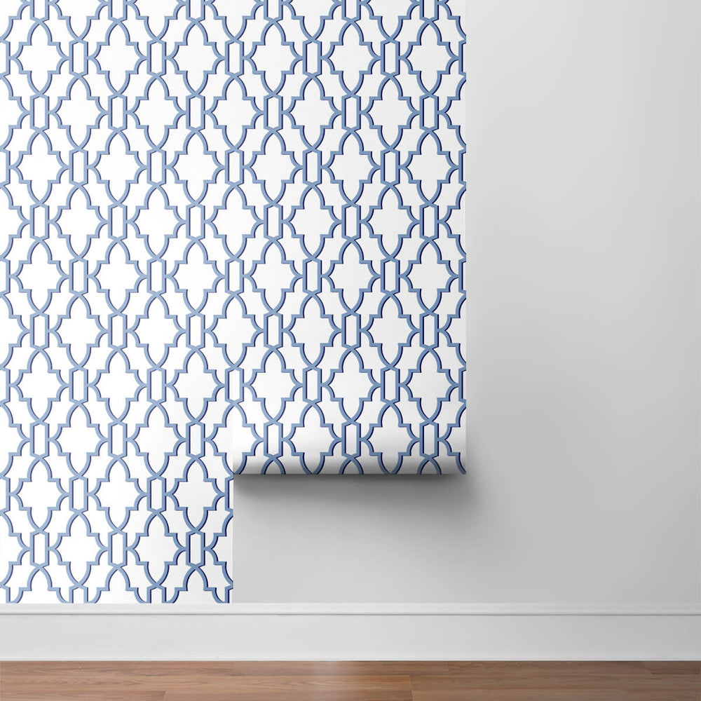 
                  
                    LN21102 coastal lattice peel and stick wallpaper roll from the Luxe Haven collection by Lillian August
                  
                