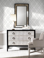 LN21105 coastal lattice peel and stick wallpaper entryway from the Luxe Haven collection by Lillian August